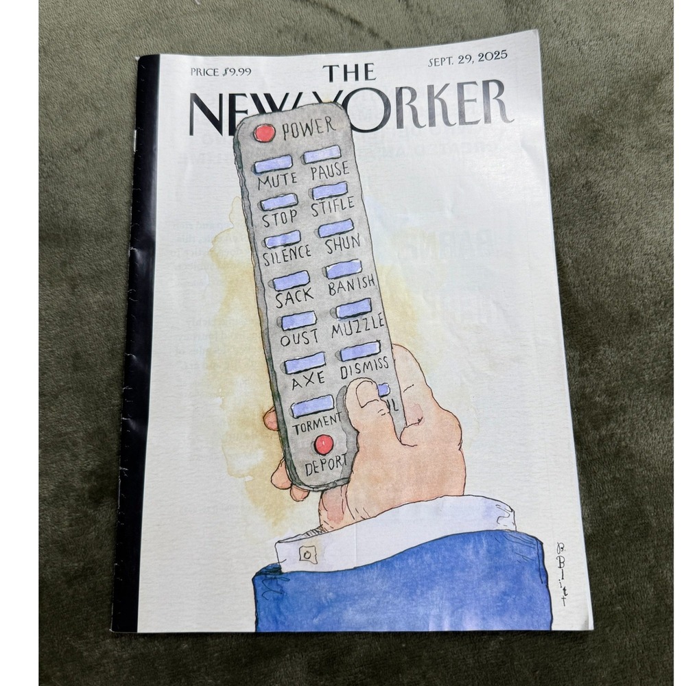 The New‎ Yorker Magazine September 29 2025 Barry Blitt Remote Control Cover